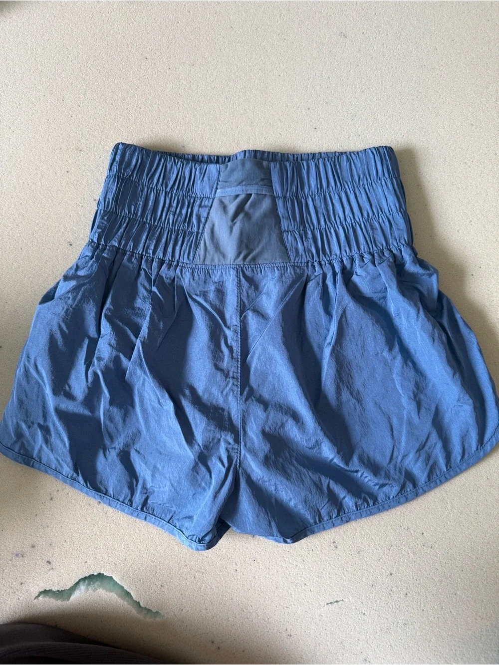 Free People Smocked-Waist Athletic Shorts in Blue - Picture 4 of 4